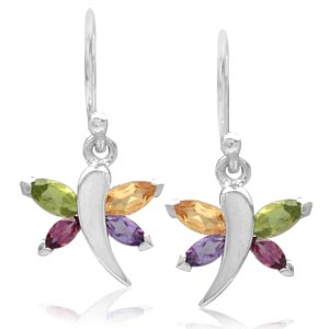 Изящный комплект с самоцветами "Стрекозы"