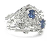 Кольцо из коллекции "Зачарованный Сад" с васильковыми сапфирами Серебро 925