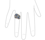 Кольцо из коллекции "Зачарованный Сад" с васильковыми сапфирами Серебро 925