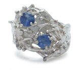 Кольцо из коллекции "Зачарованный Сад" с васильковыми сапфирами Серебро 925