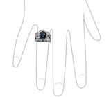 Кольцо "Водоворот" с темно-синим сапфиром Серебро 925