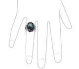 Кольцо с серафинитом из коллекции "Космические Океаны" Серебро 925