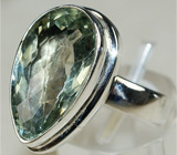 Кольцо с зеленым аметистом Серебро 925