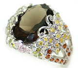 Перстень с дымчатым топазом Серебро 925