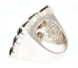 Стильный перстень с дымчатыми топазами Серебро 925