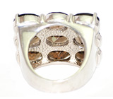 Стильный перстень с дымчатыми топазами Серебро 925