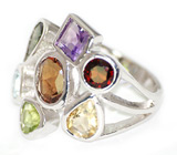 Оригинальное кольцо с самоцветами Серебро 925