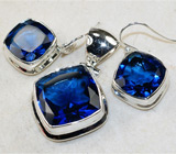 Комплект с насыщенно-синим кварцем Серебро 925