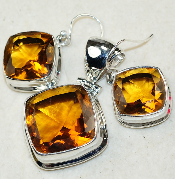 Комплект с медовым кварцем