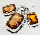 Комплект с медовым кварцем Серебро 925