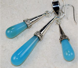 Комплект с небесно-голубыми агатами Серебро 925