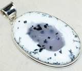 Кулон с крупным дендрическим агатом Серебро 925