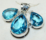 Комплект с пронзительно-голубым кварцем Серебро 925