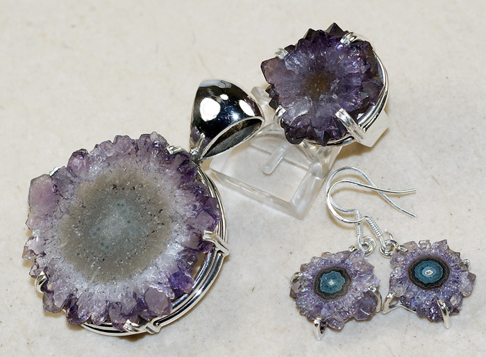 Эксклюзив! Комплект со слайсами аметиста