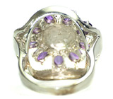 Симпатичное кольцо с аметистами и топазами Серебро 925