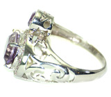 Оригинальное кольцо с аметистами Серебро 925