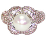 Великолепное кольцо с жемчугом Серебро 925