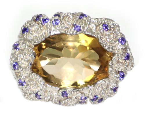 Великолепное кольцо с цитрином