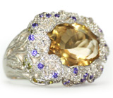 Великолепное кольцо с цитрином Серебро 925