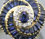 Роскошное кольцо с сапфирами и бриллиантами Золото