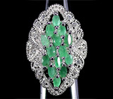 Элегантное кольцо с изумрудами Серебро 925