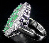 Элегантное кольцо с изумрудами Серебро 925