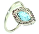 Кольцо с голубым топазом и пурпурными сапфирами Серебро 925