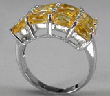Кольцо с золотистыми цитринами Серебро 925