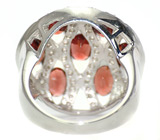 Эффектное кольцо с гранатами Серебро 925