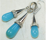 Комплект с голубыми агатами Серебро 925