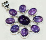 Кулон со сливовыми аметистами Серебро 925