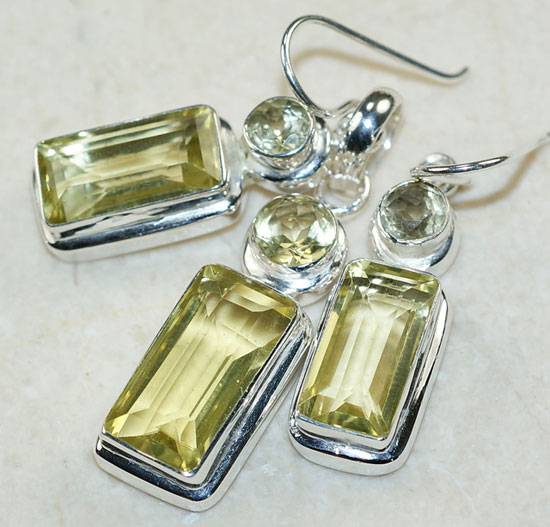 Комплект с лимонными цитринами