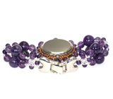 Прекрасные часы с браслетом из аметистов Не указан