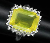 Кольцо с лимонно-желтым огненным опалом Серебро 925