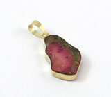 Подвеска со слайсом арбузного турмалина