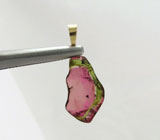 Подвеска со слайсом арбузного турмалина Золото