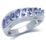 Элегантное кольцо с танзанитами Серебро 925