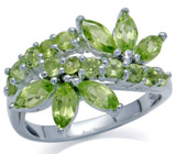 Симпатичное кольцо с перидотами Серебро 925