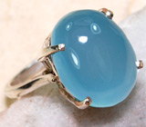 Кольцо с опалитом цвета аквамарин Серебро 925