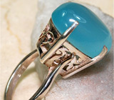 Кольцо с опалитом цвета аквамарин Серебро 925