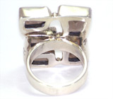 Оригинальное кольцо с дымчатыми топазами Серебро 925