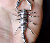 Крупный кулон «Скорпион» на кожаном шнуре Серебро 925