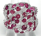 Оригинальное кольцо с пурпурными сапфирами Серебро 925