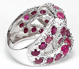 Оригинальное кольцо с пурпурными сапфирами Серебро 925