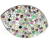 Удивительное КРУПНОЕ кольцо с самоцветами Серебро 925