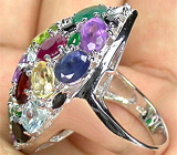 Изумительное кольцо с самоцветами Серебро 925