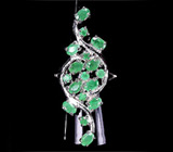 Великолепное изящное кольцо с изумрудами Серебро 925