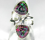 Интересное кольцо с мистическими топазами Серебро 925