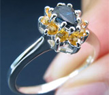 Кольцо с прозрачным синим сапфиром Серебро 925