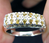 Кольцо с желтыми лабораторными сапфирами Серебро 925